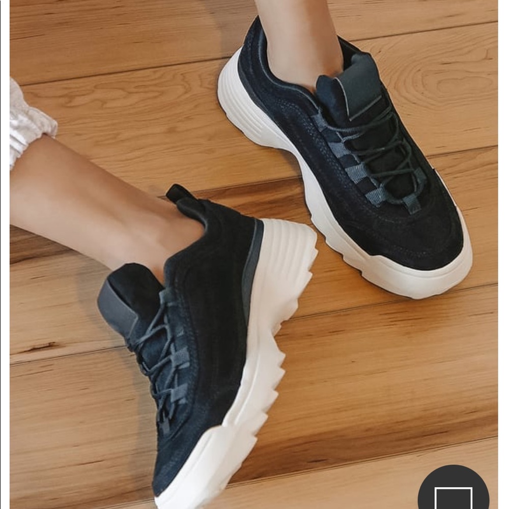 Lulu’s Anatola Black Suede Lace-Up Sneakers